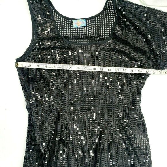 Plenty by Tracy Reese Black Sequin One Shoulder Top Small NWOT Show Off Tattoo - Picture 7 of 12